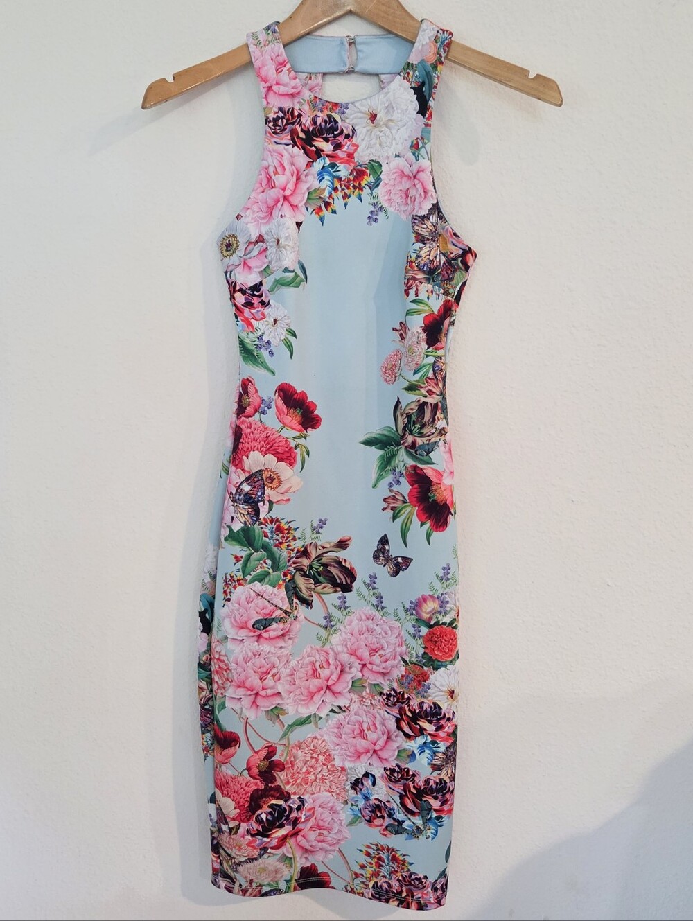 MARY KATRANTZOU x Lipsy London Blue Floral Sheath Dress
